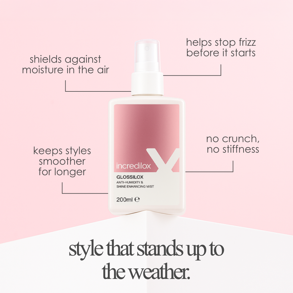 Incredilox Glossilox Anti-Humidity & Shine Enhancing Mist 200ml & Detangling Brush Twin