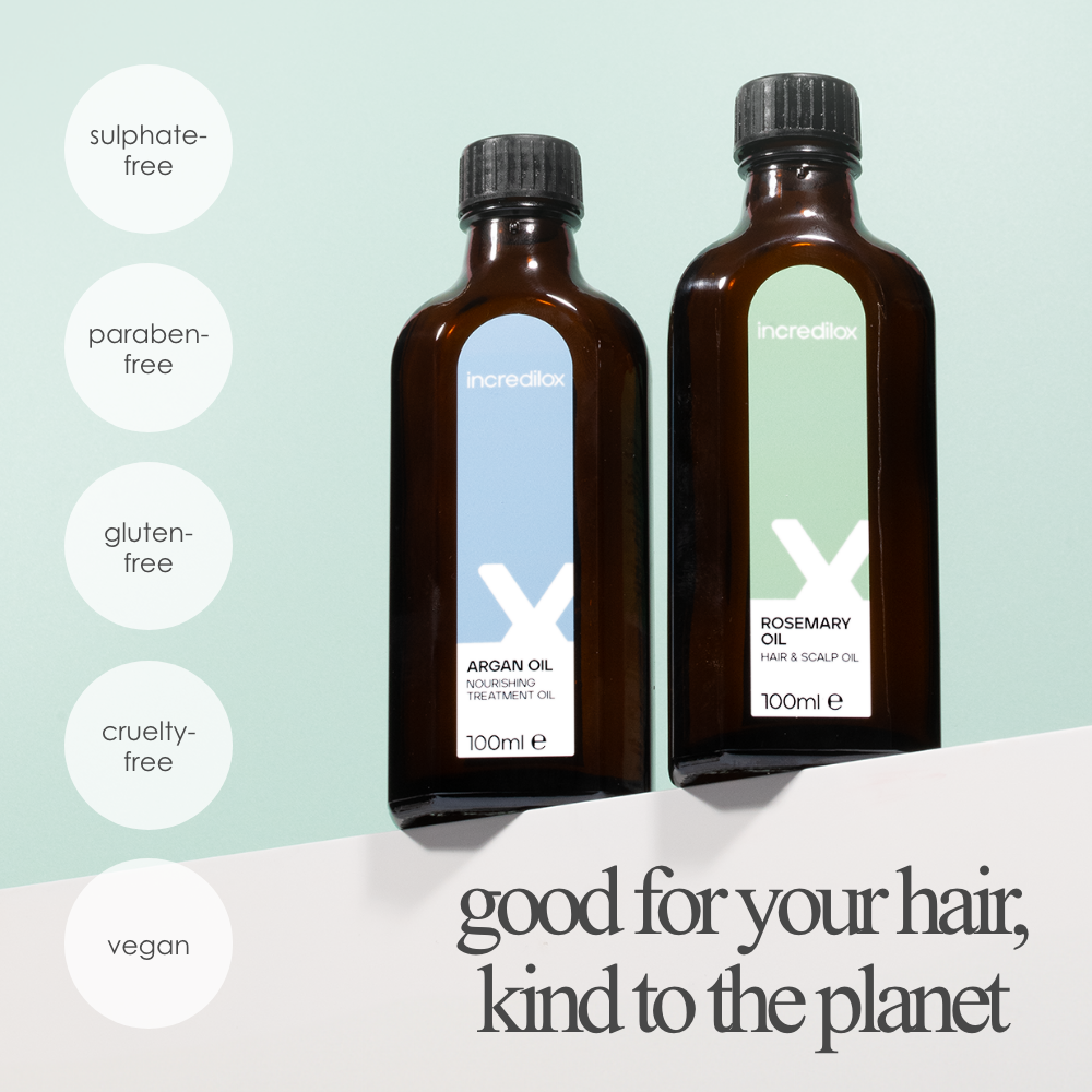 Incredilox Hair & Scalp Rosemary Oil 100ml & Nourishing Argan Treatment Oil 100ml Twin