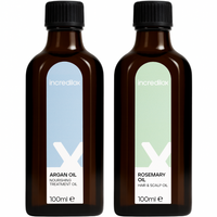 Incredilox Hair & Scalp Rosemary Oil 100ml & Nourishing Argan Treatment Oil 100ml Twin