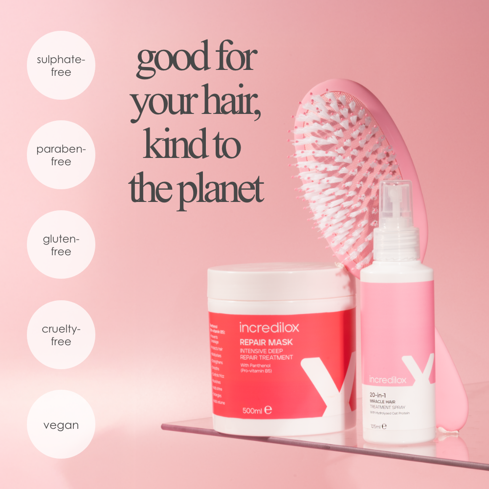 Incredilox 20-In-1 Miracle Hair Treatment Spray 125ml & Intensive Deep Repair Treatment Mask 500ml Twin