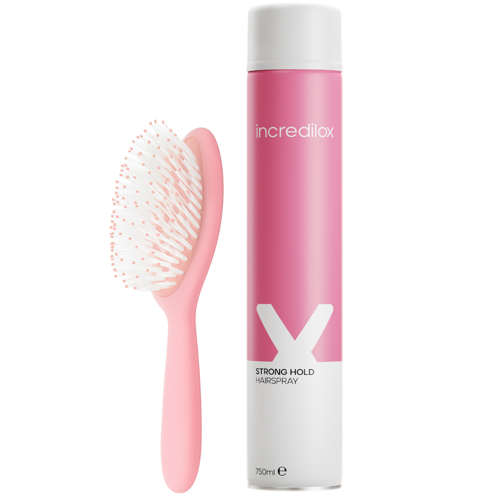 Incredilox Strong Hold Hairspray 750ml & Detangling Brush Twin
