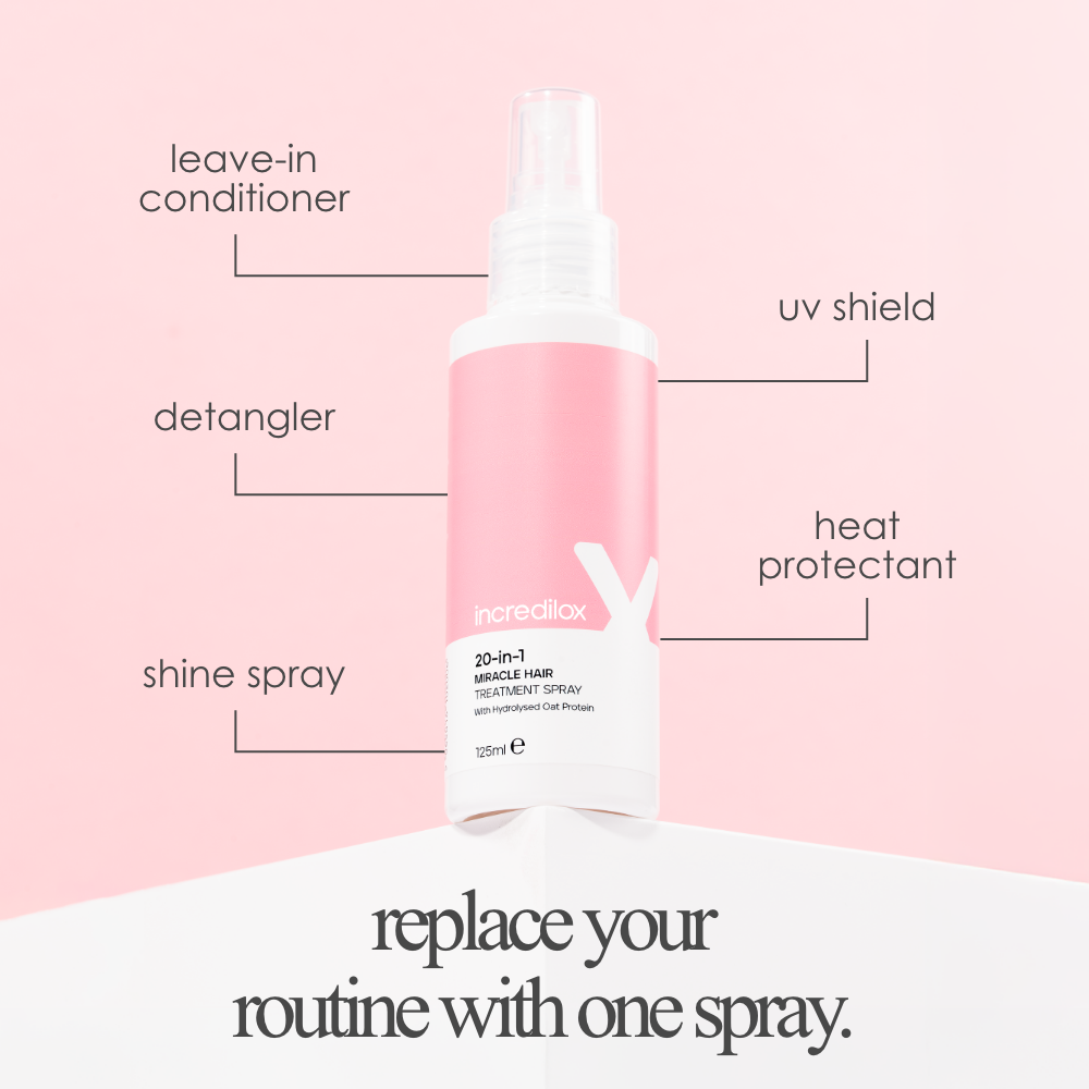 Incredilox 20-In-1 Miracle Hair Treatment Spray 125ml & Detangling Hair Brush Twin
